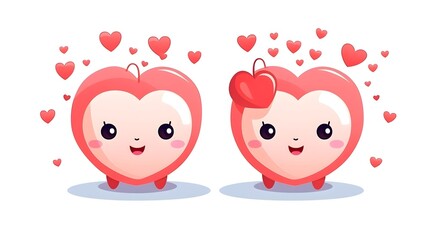 Valentine Cards with Cute Cats Cartoon Vector Illustration for Romantic Greetings