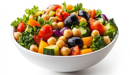 Fresh Colorful Salad with Chickpeas and Vibrant Vegetables
