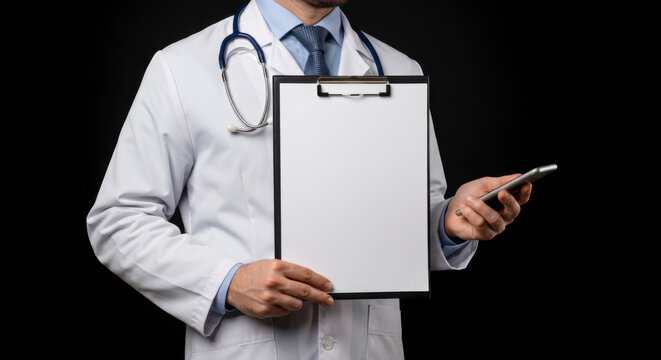 Healthcare professional engaging with patient data clinic setting digital communication professional environment close-up view patient care concept