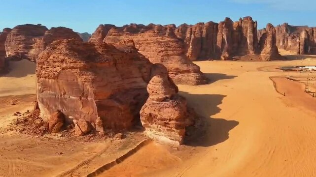 Red Sandstone Rock Formations in AlUla, Saudi Arabia