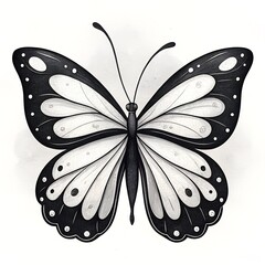  Elegant Black and White Butterfly Vector Art Drawing