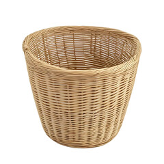 Fototapeta premium Handwoven Rattan Wastebasket Elegant and Eco-Friendly Storage Solution for Home and Office