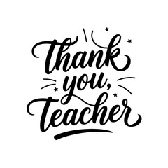 Thank You, Teacher. Vector Design Isolated on White Background