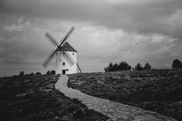 Windmills, Mota del Cuervo, Cuenca, Castilla la Mancha, Spain.