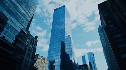 Modern skyscraper amidst urban cityscape