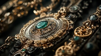 Opulent Emerald and Gold Jewelry: A Luxurious Baroque Design