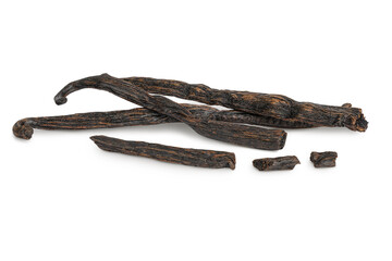Obraz premium Dried vanilla stick isolated on white background