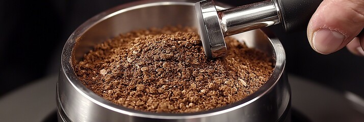 Ground Coffee Being Measured