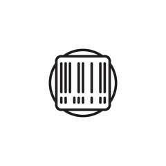 A barcode icon within a rounded square, representing product identification, scanning, or inventory management.