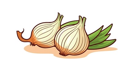Creative Doodle Style Illustration of Onion Vegetable for Agriculture and Food Concepts