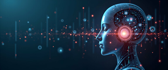 Elegant Visual Narrative: Goal-Directed AI with Targeted Algorithms & Focused Data Analysis for Autonomous Mission Outcomes in Digital Ecosystems - Photo Stock Concept