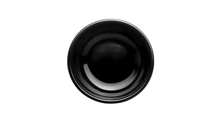 Black Bowl Ceramic Dish Empty isolated on transparent background