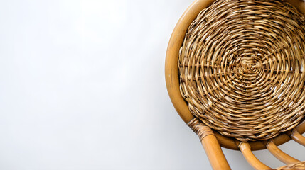 Fototapeta premium A wicker chair with a round seat