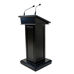 Watercolor  Podium black furniture absence. isolated on transparent background