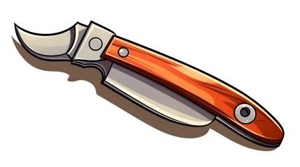 Fototapeta premium Professional Cartoon Vector Illustration of Pocket Knife Isolated on White Background