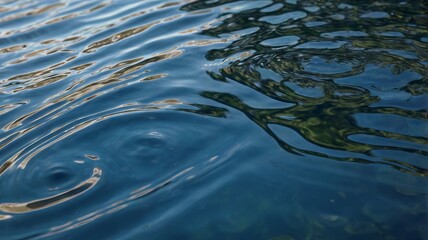 Close-up of Detailed Water Surface with Ripples and Reflections - 8