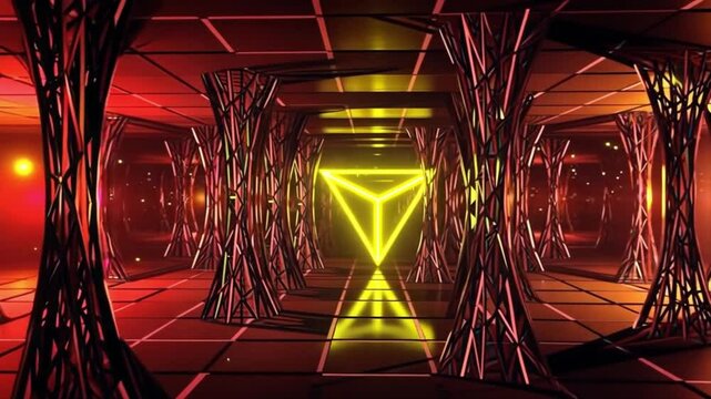 Neon Triangle Corridor: A Digital Art Exploration