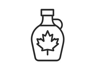 Maple syrup bottle showcasing a leaf design representing Canadian culture and tradition in a minimalist style