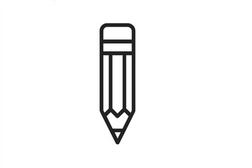 Simple black line drawing of a pencil on a white background suitable for educational or creative design projects