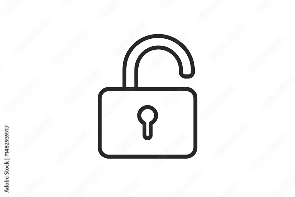 Poster unlocking potential with a simple padlock symbol representing freedom and accessibility in digital e