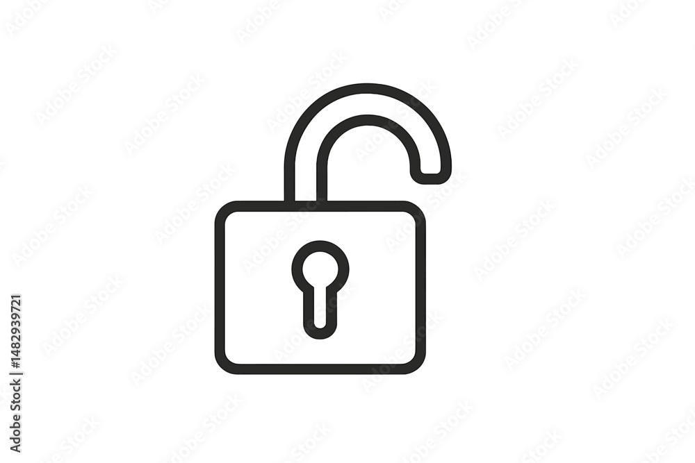 Poster unlocking a padlock symbol representing security and access in digital or physical spaces