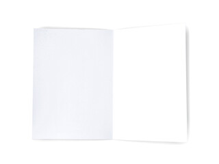 One blank greeting card on white background, top view