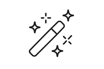 Magic wand illustration with sparkling effects designed for creative projects and fantasy themes