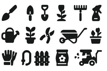 Gardening tools and supplies arranged for a spring planting activity