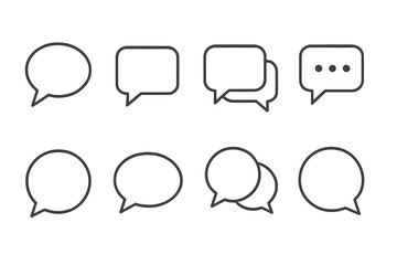Various speech bubble designs for communication and dialogue representation in graphic design projects