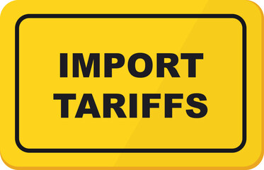 Yellow Black Import Tariff Warning Signs in Bold Industrial Style for Trade Barriers Labels Customs Visuals Infographics Posters and Policy Design Concepts