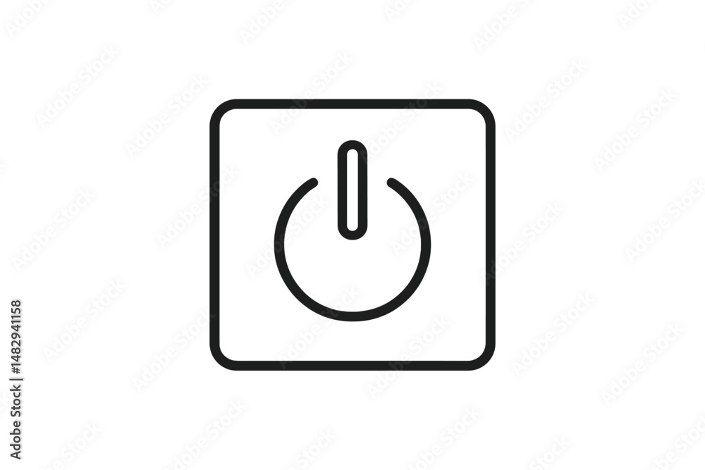 Poster power button symbol in minimalistic design suitable for technology-related contexts