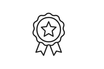 Award ribbon with a star design representing accomplishment and recognition in various achievements
