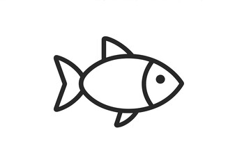 Simple line drawing of a fish showcases minimalist design in black and white