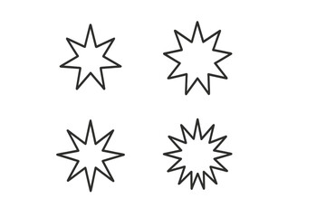 Geometric star shapes arranged in a grid on a plain background showcasing simple design elements