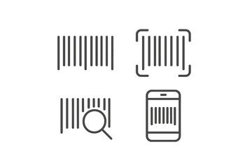 Barcode scanning process shown in various stages using digital device technology for identification and inventory management
