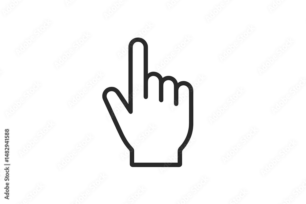 Poster hand gesture indicating direction in a simple and minimalistic design perfect for various communicat