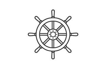 Obraz premium Detailed depiction of a ship's steering wheel, illustrating maritime navigation and adventure at sea