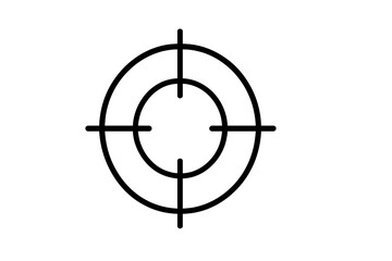 Crosshair symbol used in targeting or precision activities displayed against a plain background