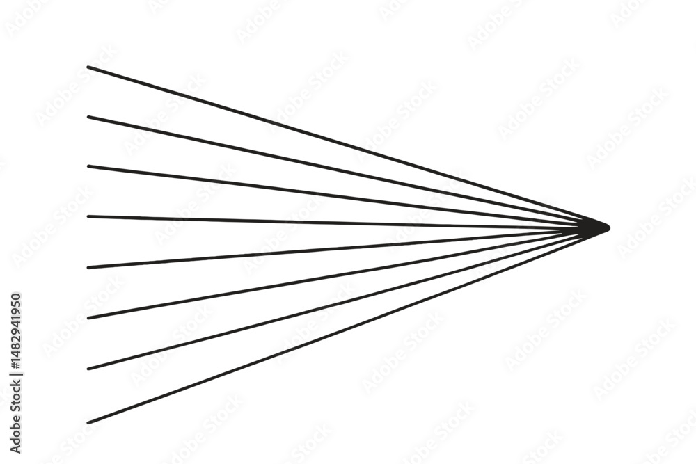 Poster lines converging towards a point create a dynamic visual effect in a minimalist design