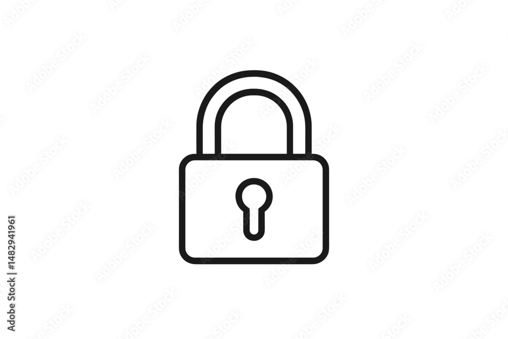 Poster simple lock icon representing security and privacy in digital communication or physical access contr