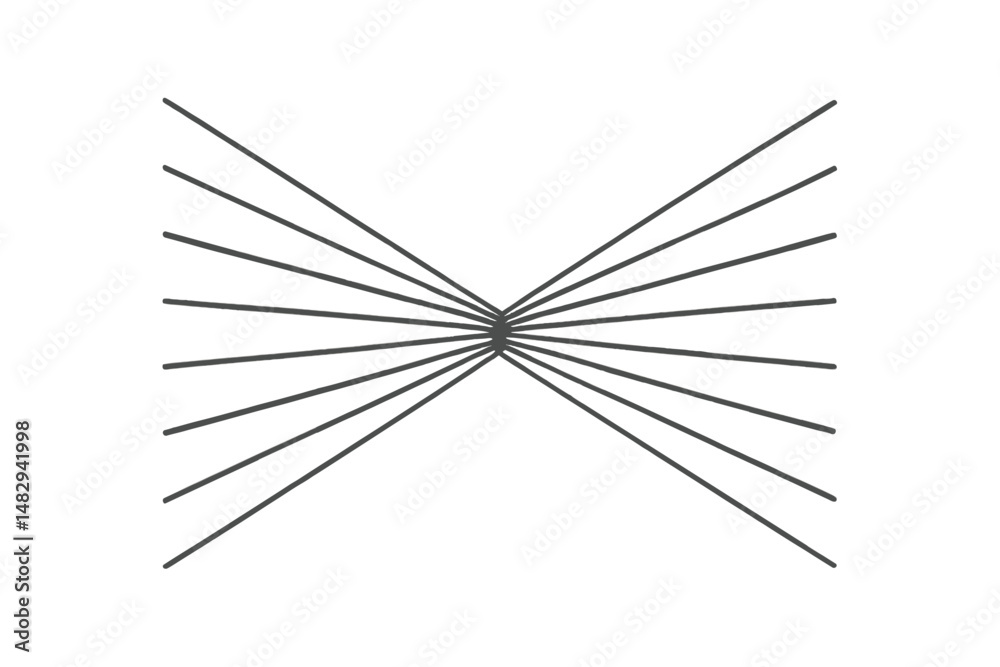Poster lines radiating from a central point create a geometric pattern in minimalistic design