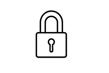 Simple lock icon representing security and protection in digital environments during online activities