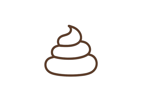 Stylized cartoon illustration of poop emoji symbol on white background