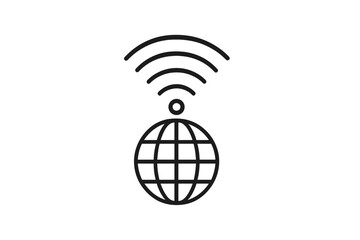 Global connectivity icon representing internet access and communication technology across the world