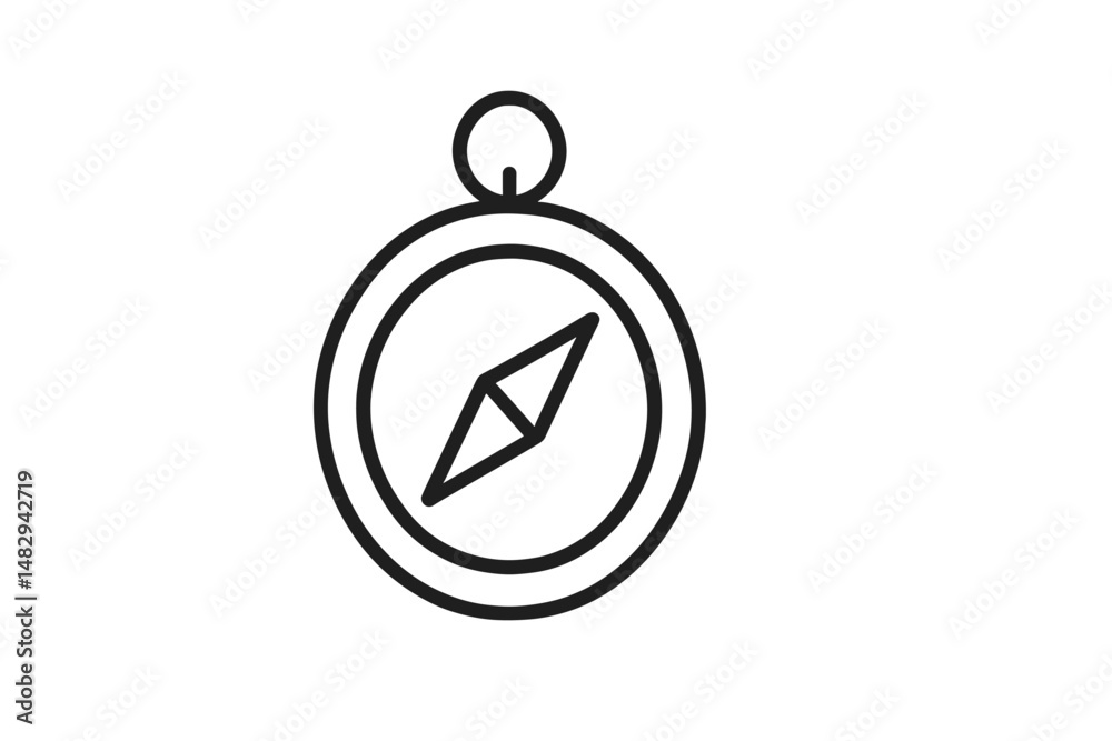 Poster simple compass design on a white background illustrating direction and navigation concepts