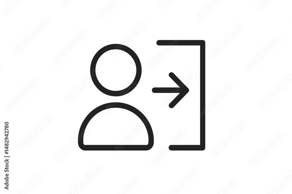 Poster user profile icon representing a login action in a digital interface with a clean and modern design