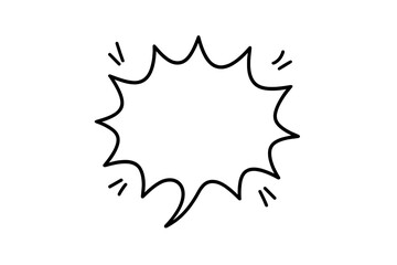 Bold speech bubble design with sharp edges for creative communication and expression during brainstorming sessions