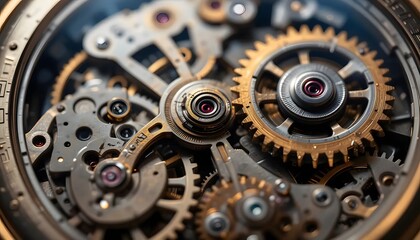 Intricate Watch Mechanism A Detailed View of Timekeeping Precision