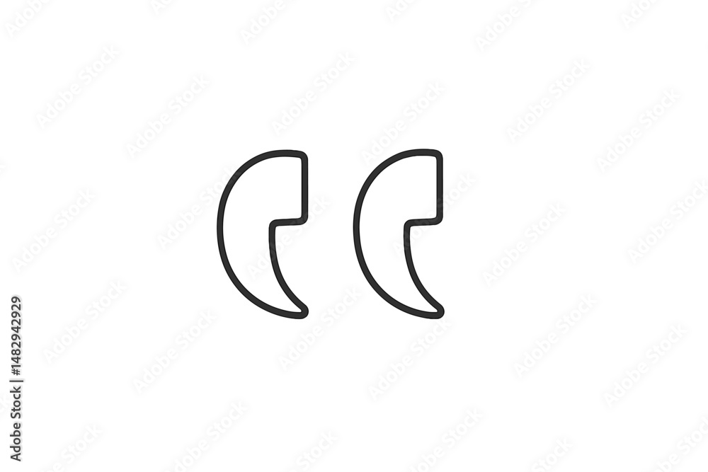 Wall mural minimalistic curved quotation marks design suitable for modern digital projects and creative designs