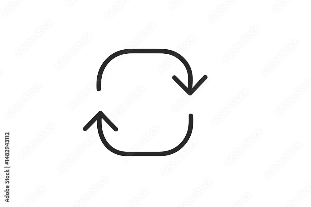 Fototapete Circular arrows symbol representing refresh or loop action commonly used in digital interfaces and applications